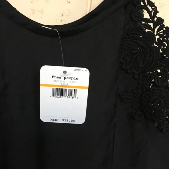 FREE PEOPLE WHOA APPLIQUÉ CAMI BLACK SZ SMALL - Picture 7 of 7